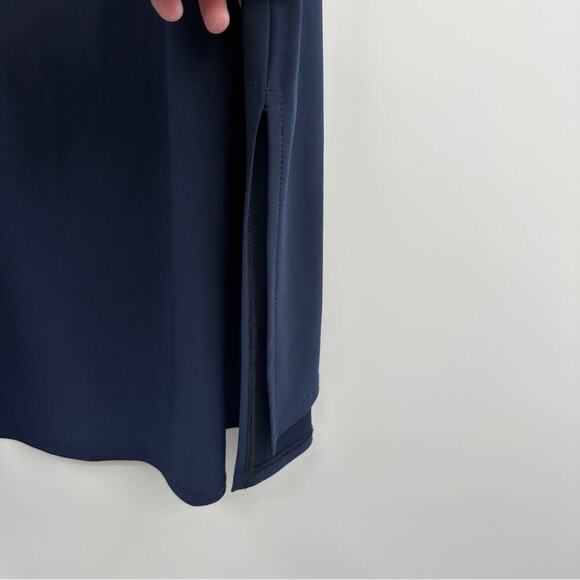 Clara Sun Woo Navy Blue Scoop Neck Cold Shoulder Tunic Top Sz 1X - Picture 5 of 9